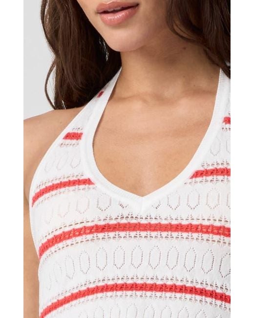 Florence By Mills Pink Pointelle Halter Crop Top