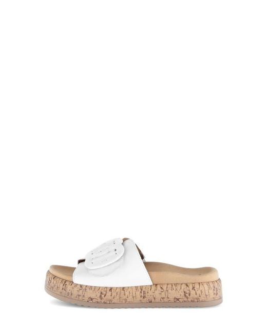 Gabor White Platform Slide Sandal