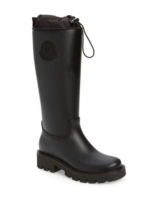 Moncler Black Kickstream Waterproof Rain Boot