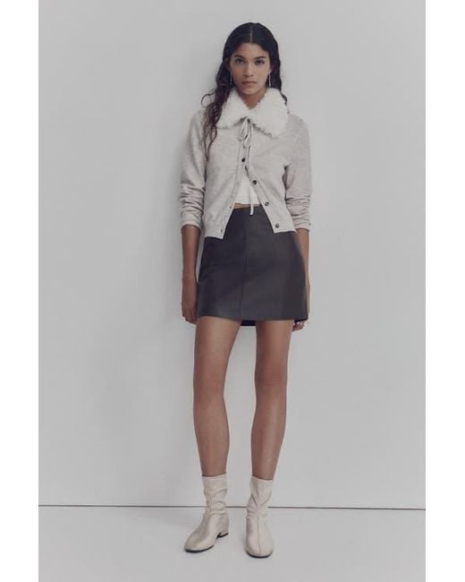 H&M White Collared Cardigan