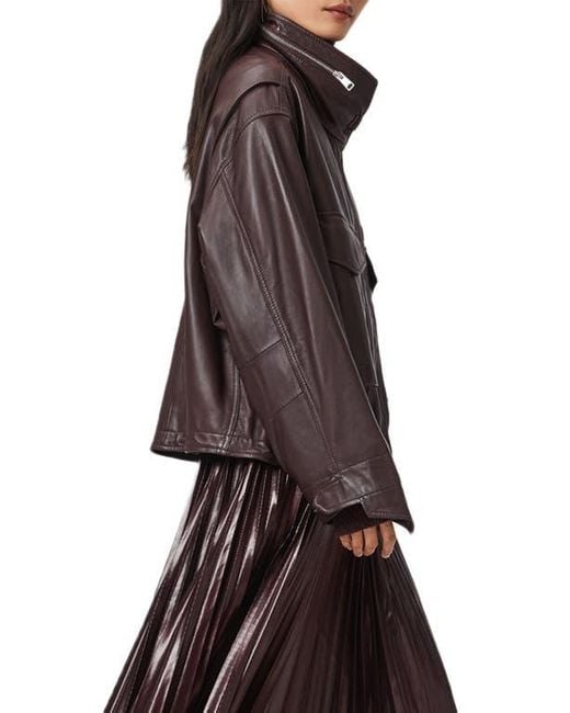 AllSaints Brown Clay Leather Jacket