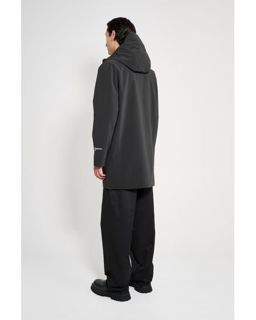 Stutterheim Black Stockholm Patch Matte Raincoat