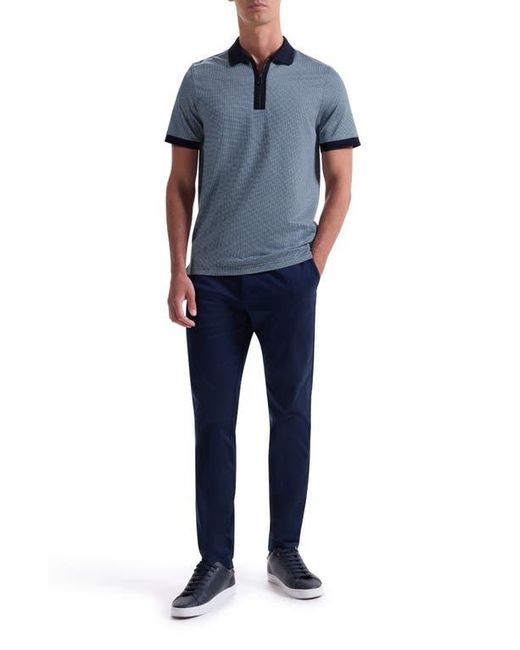 Bugatchi Blue Quarter Zip Polo for men