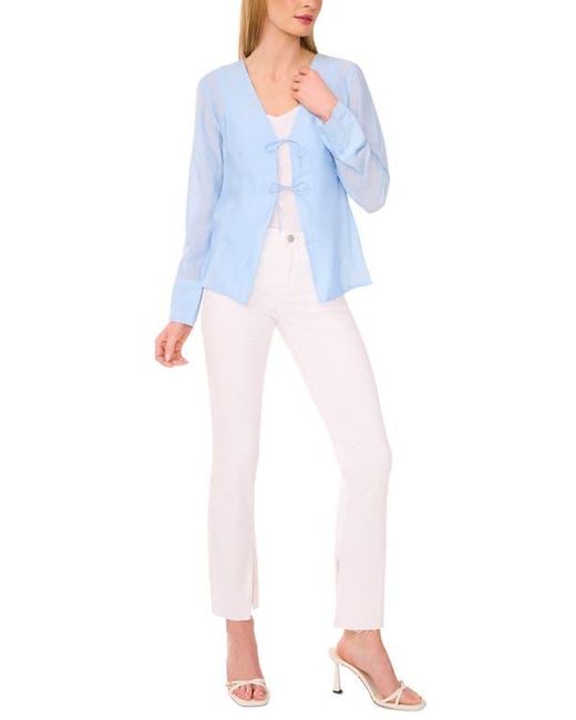 Halogen® Blue Tie Front Top