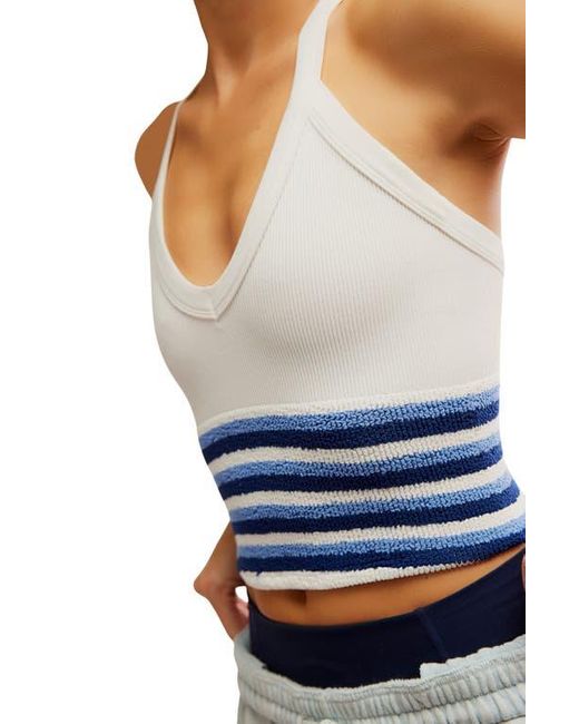 Free People Blue All Clear Racerback Crop Tank