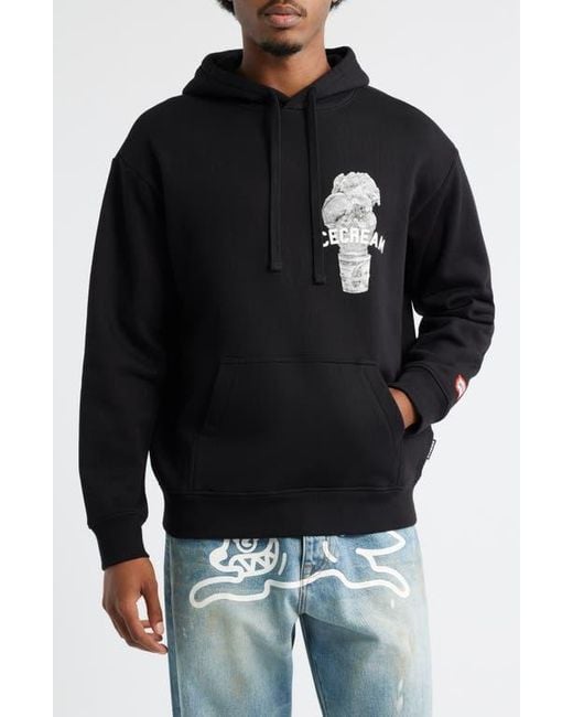 ICECREAM Black Blanco Graphic Hoodie for men