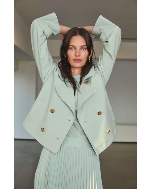 Nordstrom Multicolor Crop Stretch Cotton Trench Coat