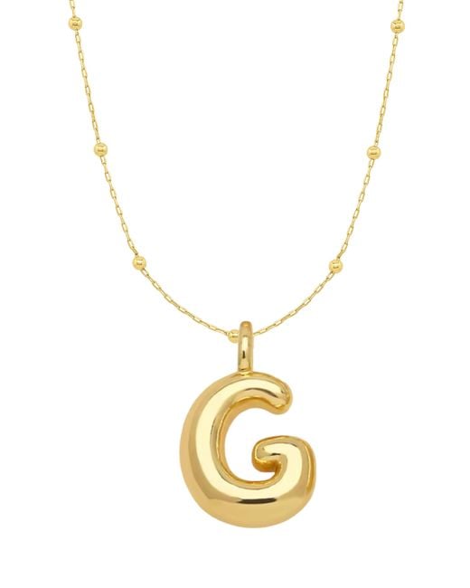 Emma Rae Metallic 14K Plated Bubble Initial Pendant Necklace