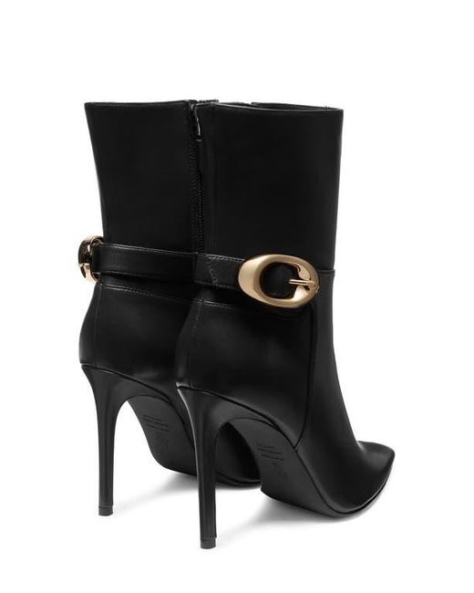 Stuart Weitzman Black Stuart Power Buckle Bootie