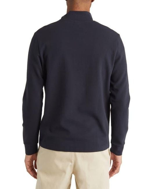 Boss Blue Sidney Ottoman Knit Quarter Zip Sweatshirt for men