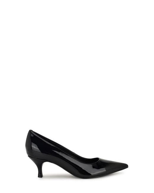 Nine West Black Sisko Pointed Toe Kitten Heel Pump