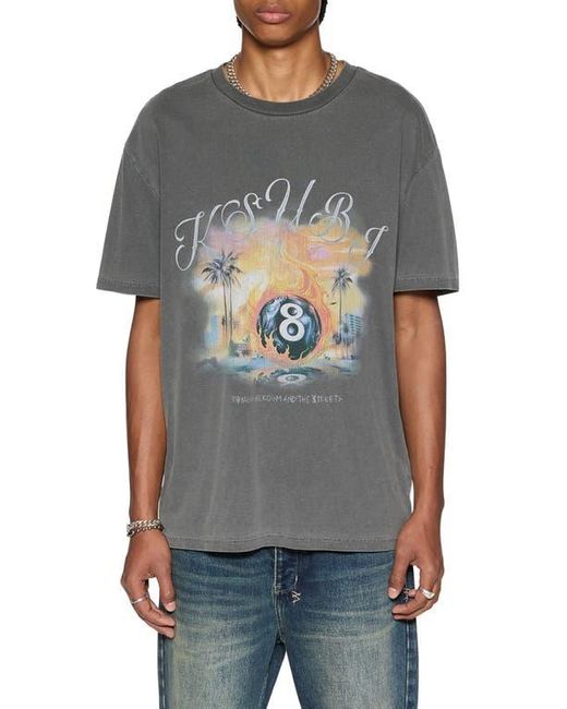 Ksubi Gray World Order Biggie Oversize Cotton T-Shirt for men