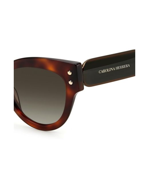 Carolina Herrera Brown 54mm Cat Eye Sunglasses