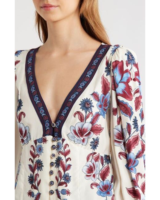 Farm Rio White Malu Floral Top