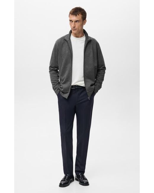 Mango Gray Regular Fit Zip Jacket for men