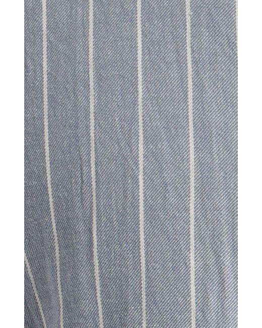 RVCA Blue Dayshift Stripe Ii Short Sleeve Button-Up Shirt for men