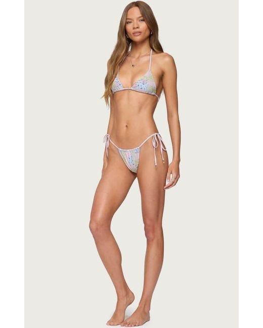 Edikted Multicolor Patchwork String Bikini Bottoms