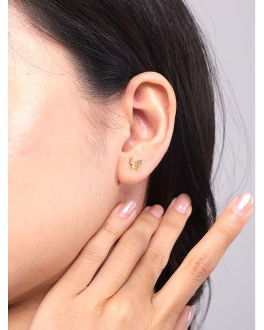 DEVATA Metallic Butterfly Stud Earrings