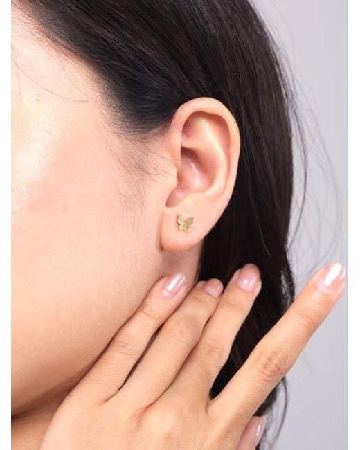 DEVATA Metallic Butterfly Stud Earrings