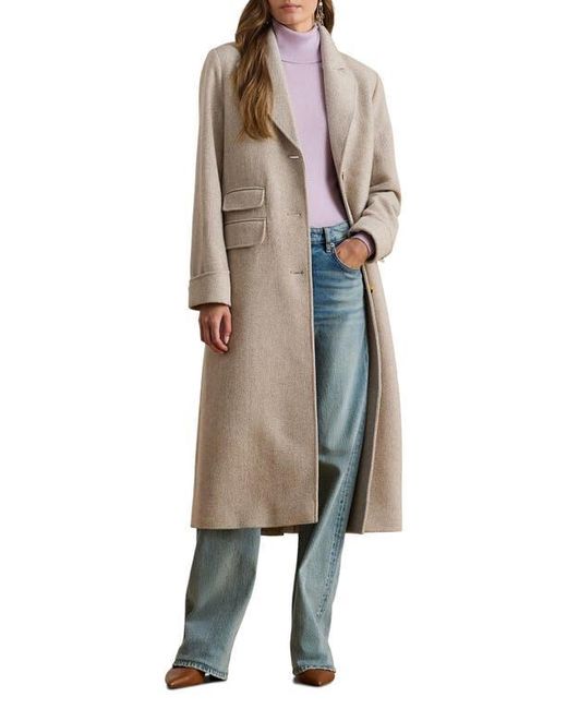 Ralph Lauren Women's Natural Longline Herringbone Wool Blend