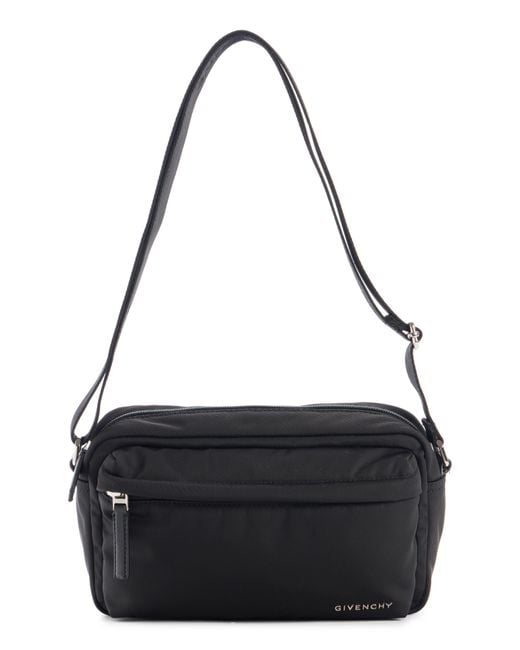 Givenchy Black Essential U Canvas Crossbody Camera Bag for men