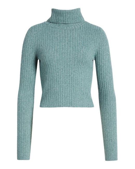 BP. Rib Crop Turtleneck Sweater in Blue Lyst