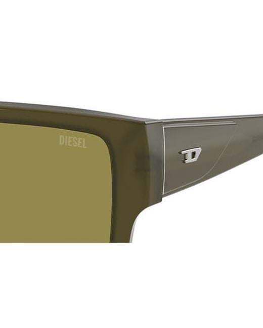 DIESEL Green Geck-D 57Mm Rectangular Sunglasses for men