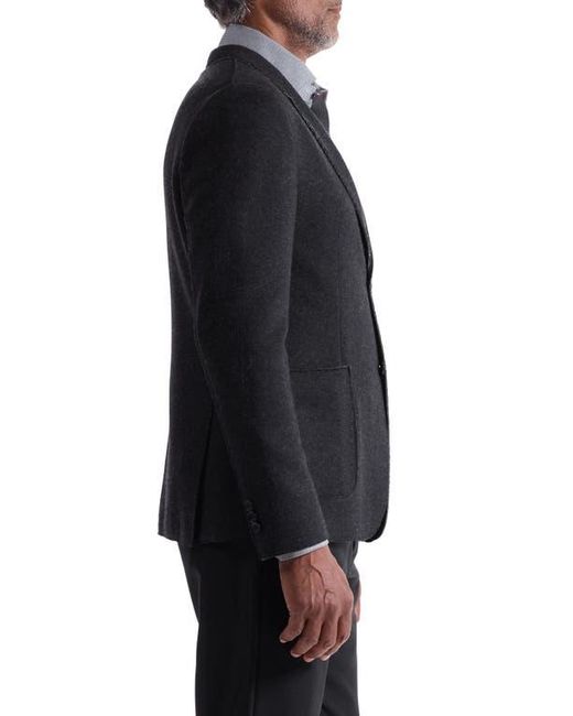 Bugatchi Black Wool Blend Laser Cut Blazer for men