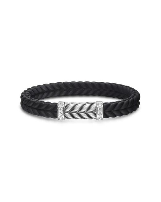 David Yurman Black Chevron Station Rubber Bracelet for men