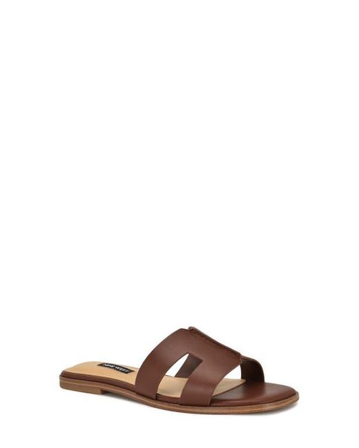 Nine West Brown Giny Slide Sandal