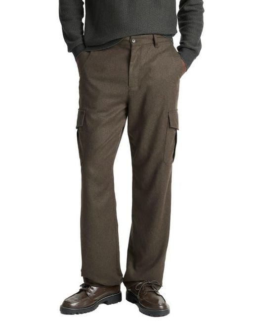 Vince Black Louie Wool Blend Flannel Cargo Pants for men