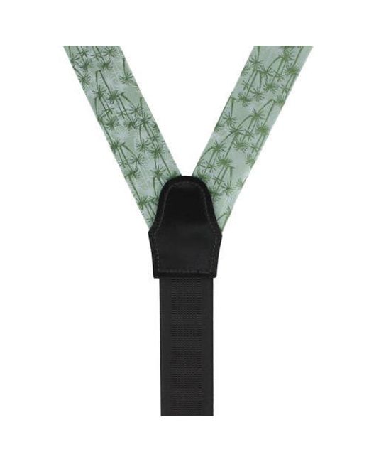 Trafalgar Green Nohea Palm Tree Linen Blend Novelty Button End Suspenders for men