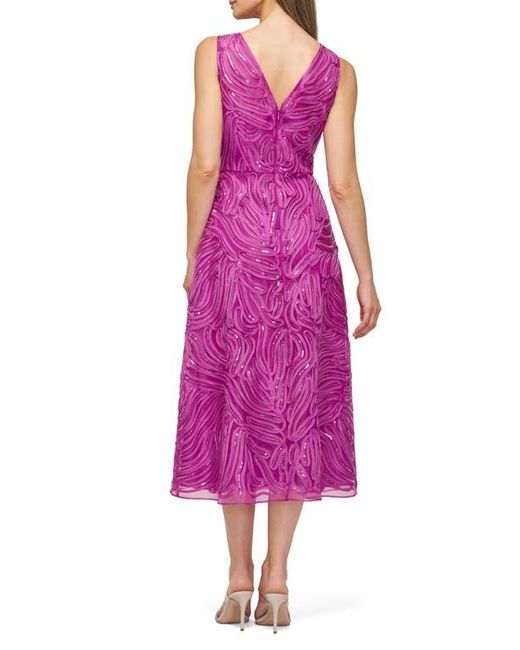 JS Collections Purple Sequin Soutache Lace Cocktail Dress