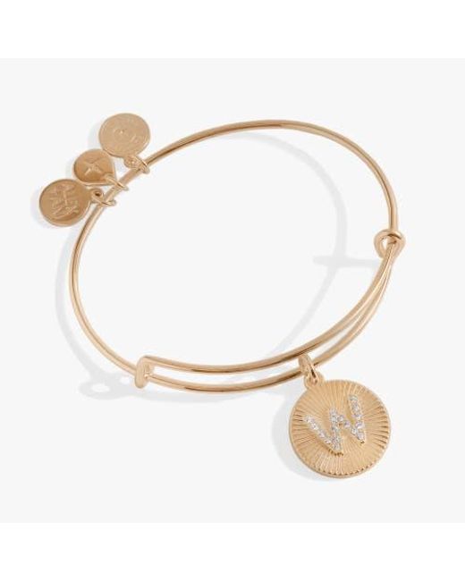 ALEX AND ANI Metallic Pave Starburst Texture Initial Bangle Bracelet