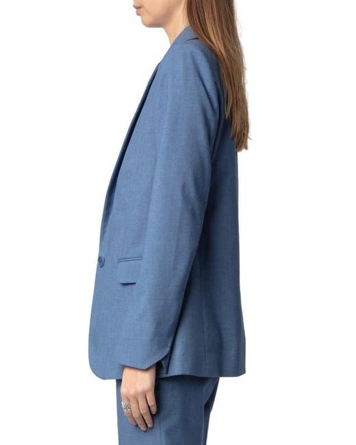 Zadig & Voltaire Blue Valse Crystal One-Button Blazer