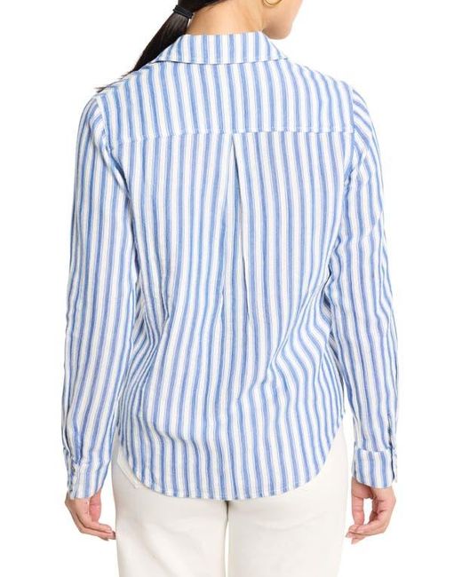 NIC+ZOE Blue Stripe Double Gauze Button-Up Shirt
