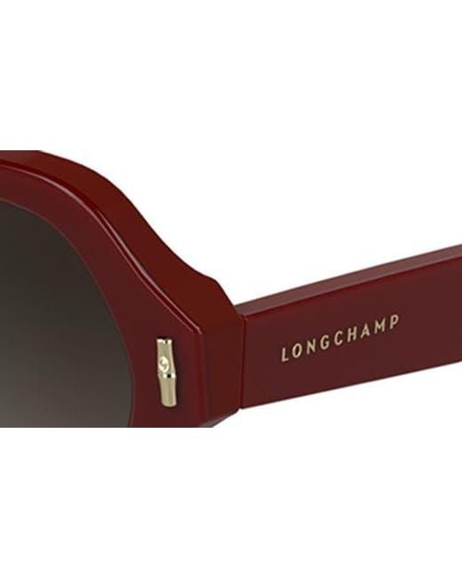 Longchamp Brown Roseau 56Mm Gradient Modified Rectangular Sunglasses