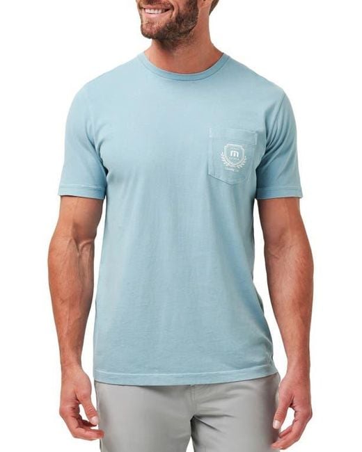 Travis Mathew Blue Local Favorite Patch Pocket Graphic T-Shirt for men