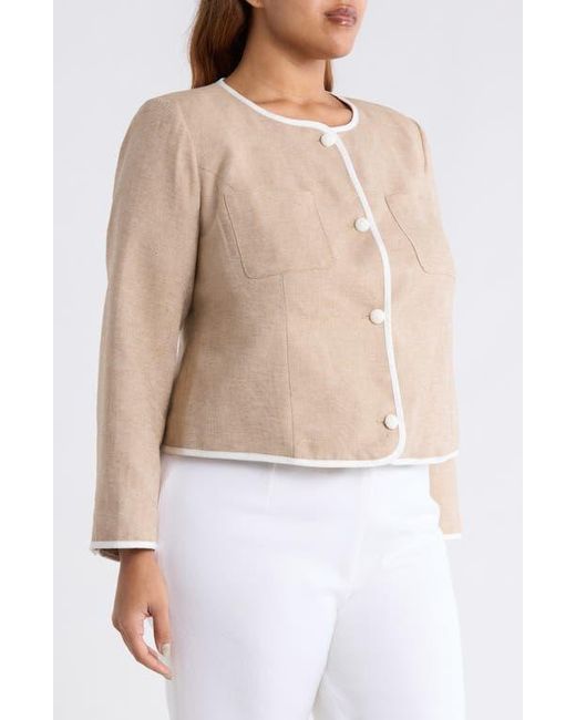 Cece Blue Contrast Trim Jacket
