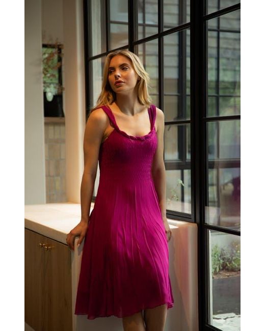 Komarov Scarf Charmeuse Chiffon A Line Cocktail Dress in Pink Lyst