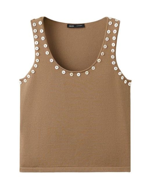 Mango Blue Button Trim Tank