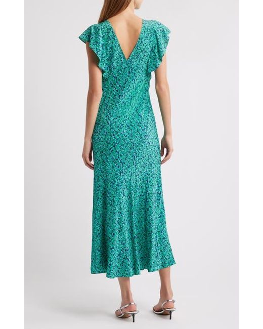 Rails Green Dina Flutter Sleeve Midi Dress