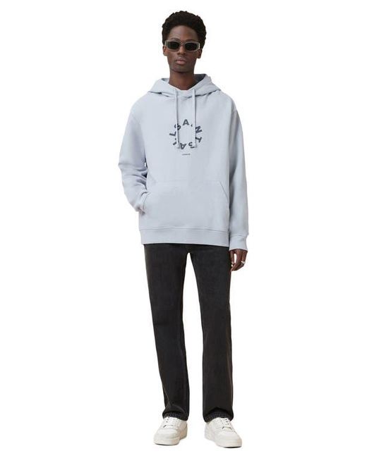 AllSaints Gray Tierra Logo Graphic Hoodie for men