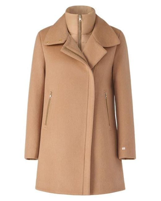 SOIA & KYO Natural Abbi Wool Blend Coat With Removable Quilted Puffer Bib