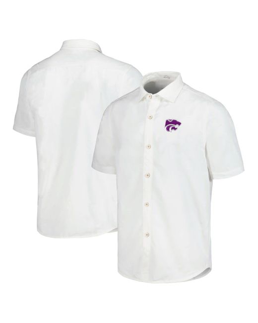 Tommy Bahama White Kansas State Wildcats Coconut Point Palm Vista Islandzone Camp Button-up Shirt At Nordstrom for men