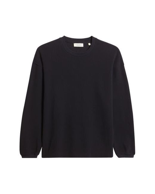 FRAME Blue Long Sleeve Waffle Stitch T-Shirt for men