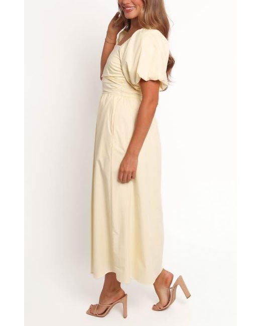 clo puff sleeve midi dress blue stripe Clo Puff Sleeve Midi Dress - Blue Stripe main image 1