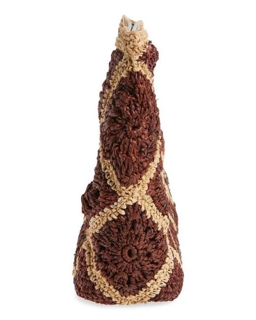 Veronica Beard Brown Vesper Raffia Handbag
