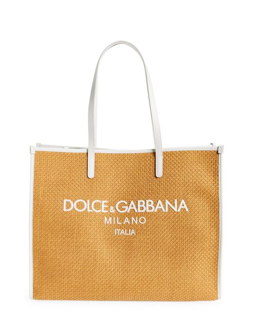 Dolce & Gabbana Natural Shopping Raffia Tote