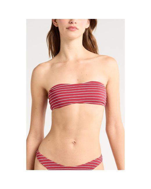 PacSun Red Emily Stripe Bandeau Bikini Top